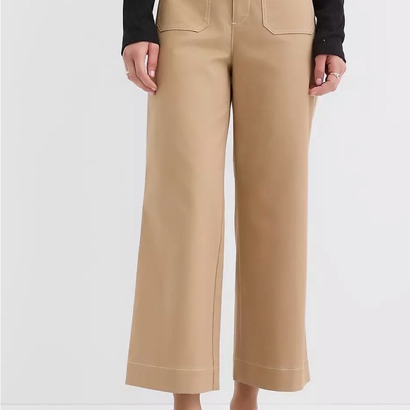Loft Palmer Wide Leg Crop Pants in Contrast Stitch - Picture 2 of 4